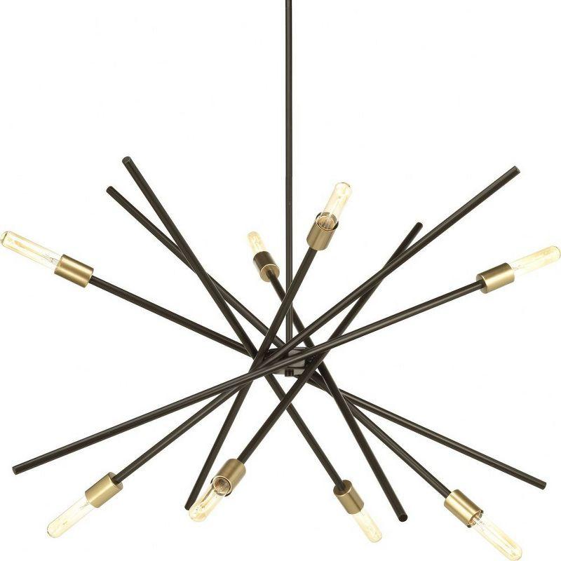 Antique Bronze Sputnik 8-Light Chandelier with Brass Accents