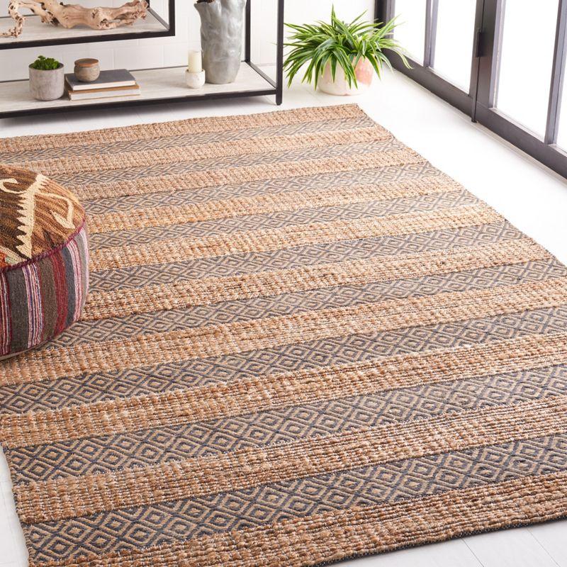 Natural Fiber NFB653 Power Loomed Area Rug - Charcoal/Natural - 8'9"x11'9" - Safavieh.
