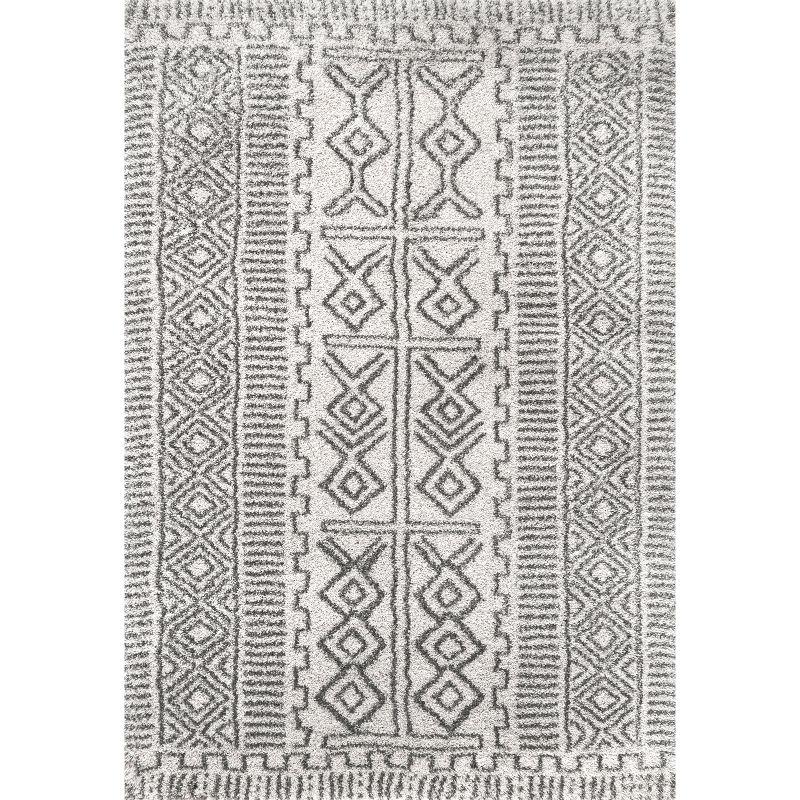 Ivory Moroccan Shag 5' x 8' Easy-Care Area Rug