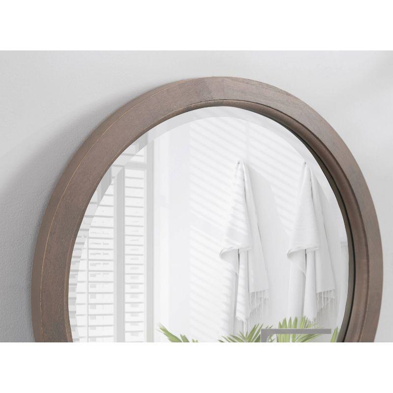 18" x 18" Hogan Round Framed Decorative Wall Mirror Gray - Kate & Laurel All Things Decor