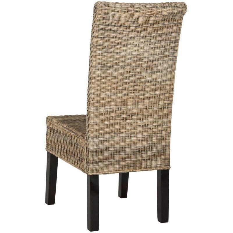 Arjun 18H Wicker Dining Chair (Set Of 2) - Grey - Safavieh