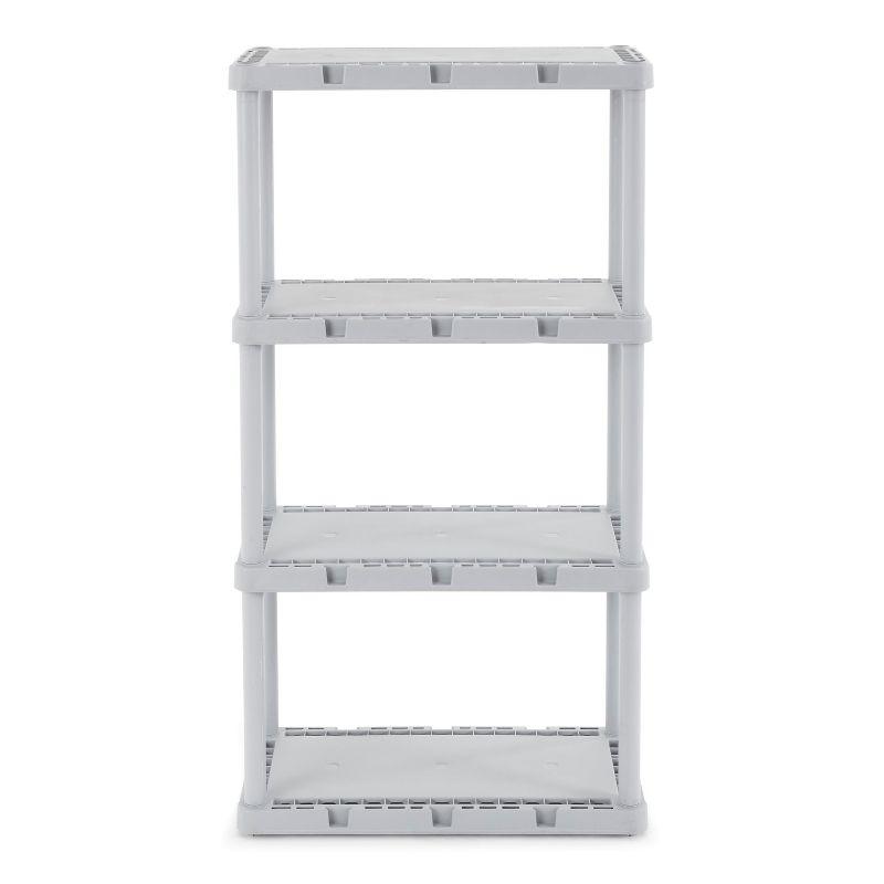 Gracious Living Knect-A-Shelf Fixed Height 4 Tier Storage System Unit Light Duty for Home, Garage, and Laundry Room, 24 x 12 x 48, Gray (3 Pack)
