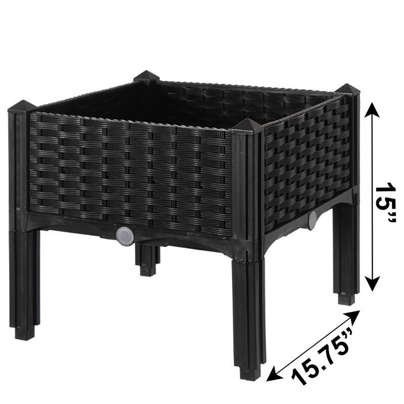 Rattan Raised Garden Bed Flower Planter