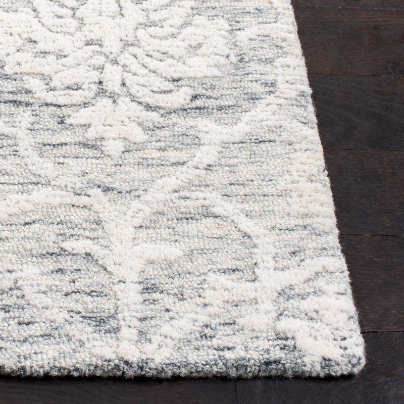 Hand-Tufted Elegance Square Wool Rug in Soft Gray