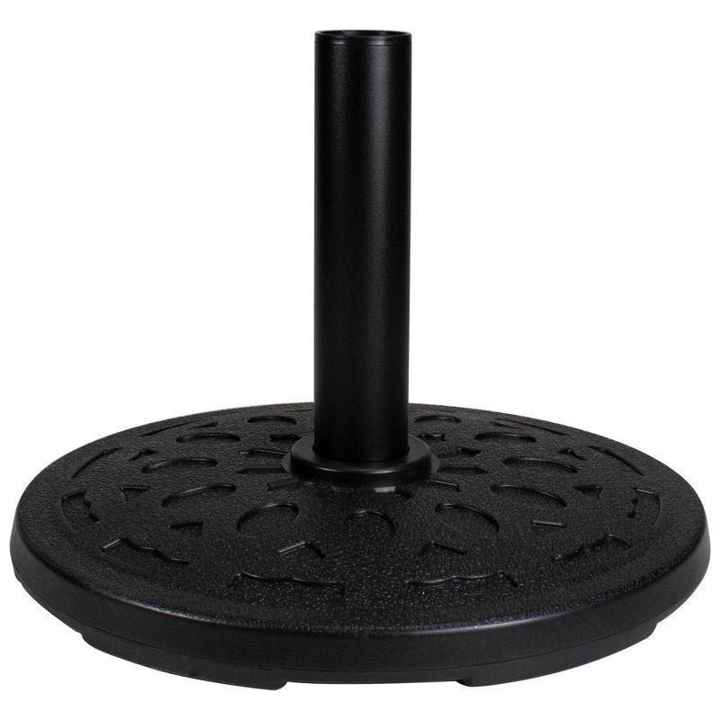 Black Round Concrete Resin Patio Umbrella Base Stand