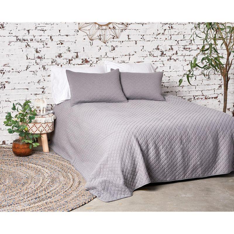 Jersey Lidio Gray Cotton Modern & Contemporary Reversible Quilt