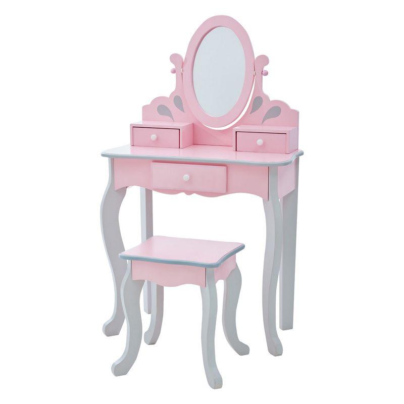 Teamson Kids Teamson Kids Wooden Princess Rapunzel 2-pc. Vanity Set, Gray/Pink