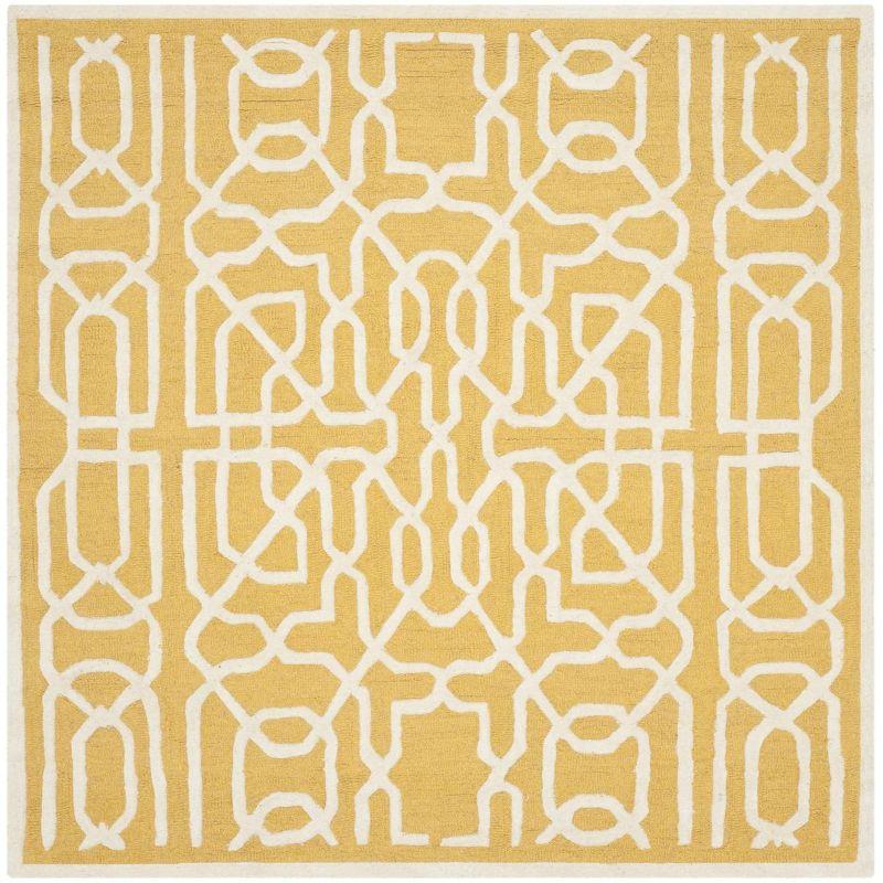 Cambridge CAM570 Tufted Indoor Area Rug - Gold/Ivory - 6'x6' - Safavieh