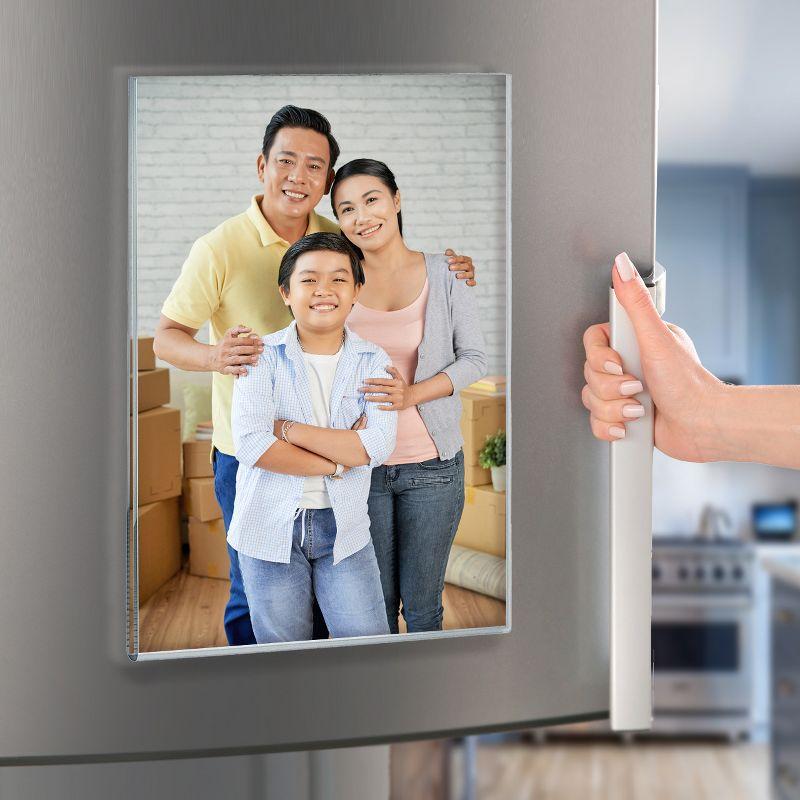 Azar Displays Clear Acrylic Magnet Back Sign Holder Frames 11" W x 14" H - Portrait / Vertical, 2-Pack (Set of 2)