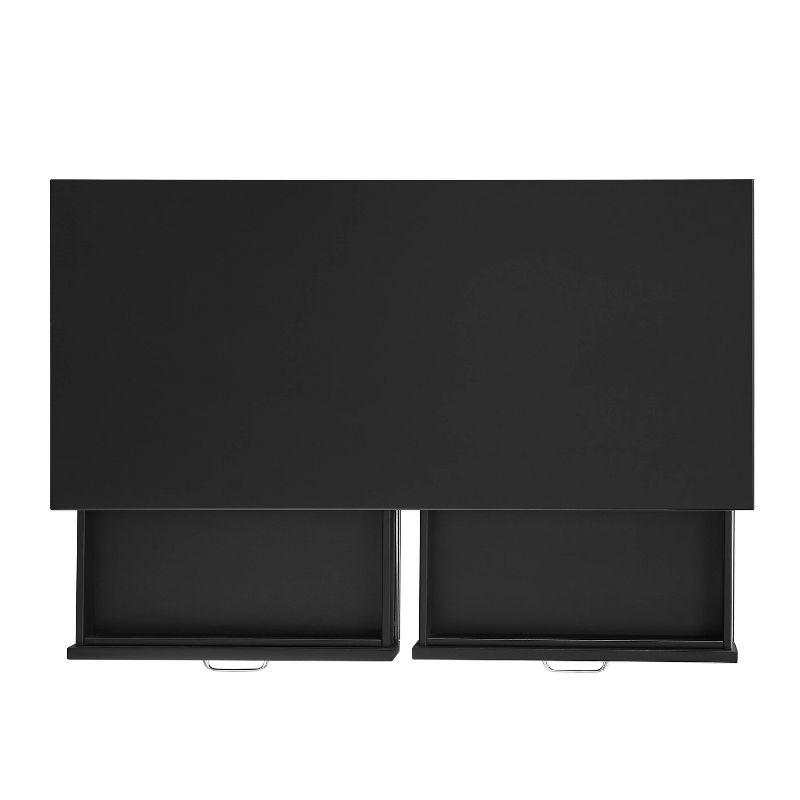 Penney Mid-Century Modern 2 Drawer Desk Black - Linon: Home Office Furniture, Pine Frame, MDF Surface