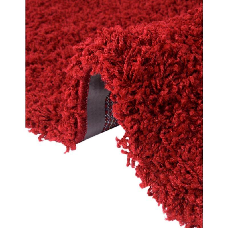 Unique Loom 3' 3 x 3' 3 Solid Shag Cherry Red Area Rug
