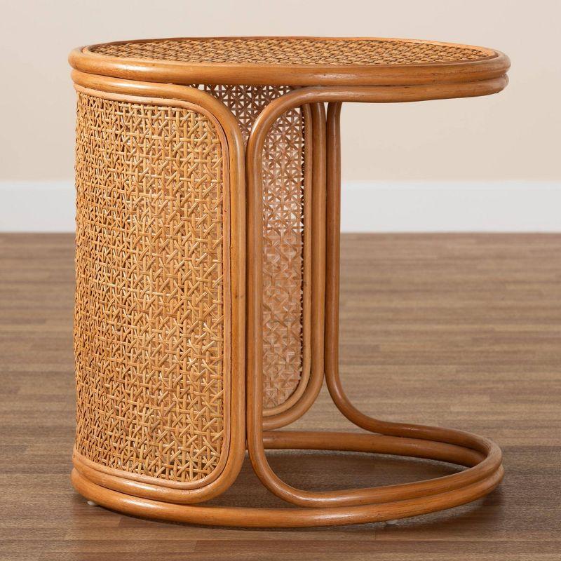 bali & pari Eldon Rattan Large End Table Light Honey