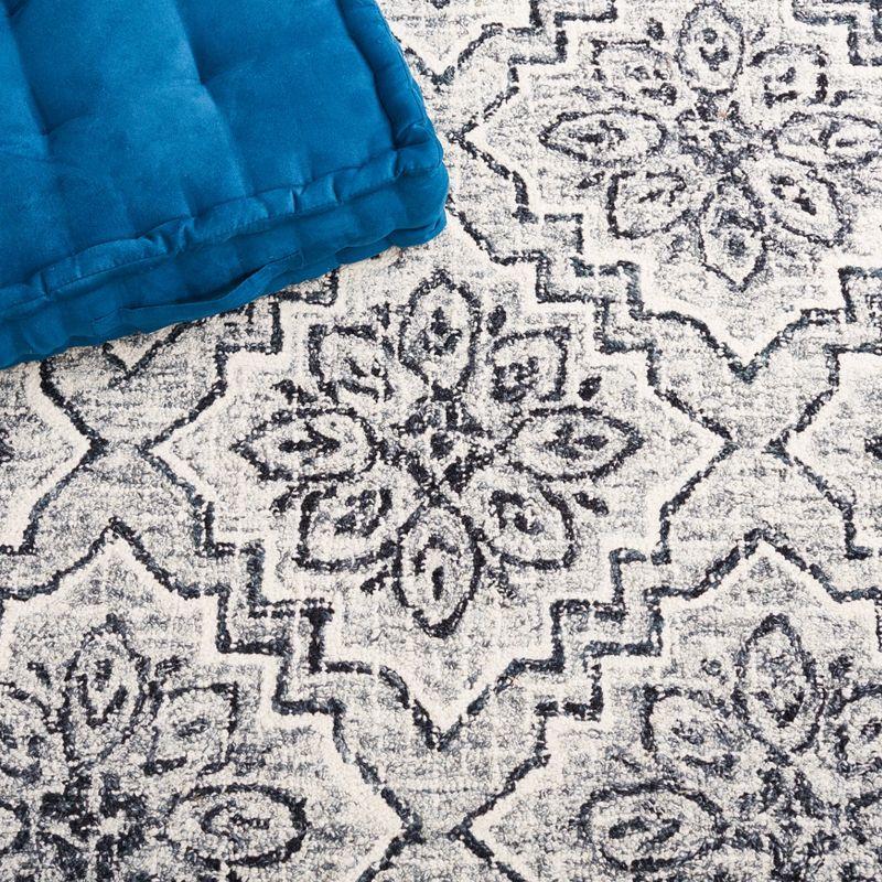 Abstract ABT201 Handmade Indoor Area Rug - Dark Blue/Grey - 6'x6' - Safavieh