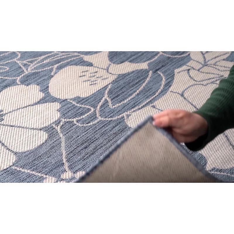 World Rug Gallery Modern Floral Flowers Textured Flat Weave Indoor/Outdoor Area Rug - GREEN 2'x3'
