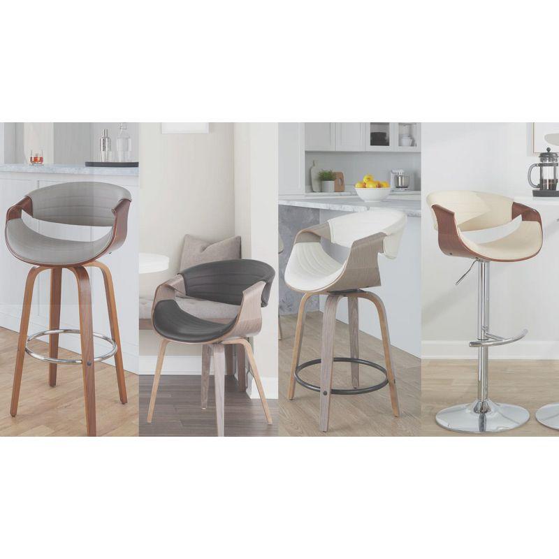 Swivel Upholstered Adjustable Height Counter Stool with Metal Frame
