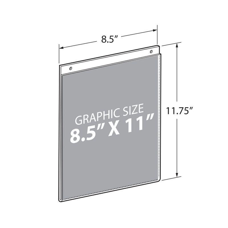 Azar Displays Clear Acrylic Wall Hanging Frame 8.5" Wide x 11'' High- Vertical/Portrait, 10-Pack