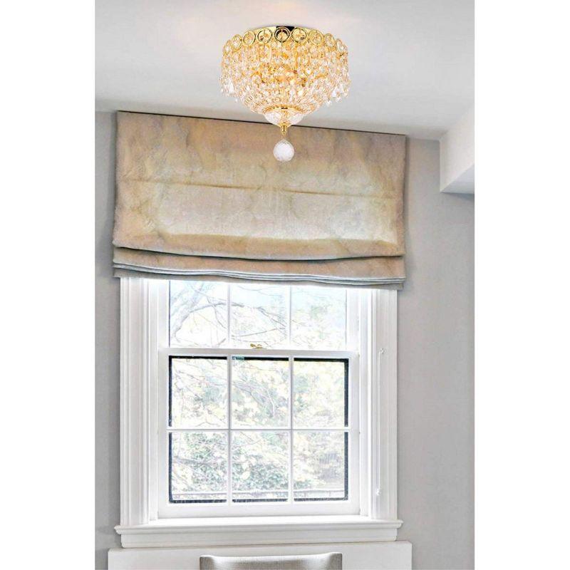 Elegant Lighting Century 3 light Gold Flush Mount Clear Royal Cut Crystal