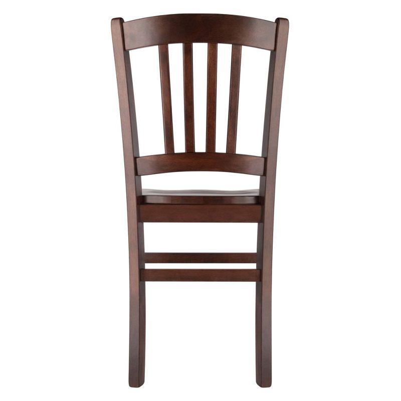 Set of 2 Madison Slat Back Chairs Walnut - Winsome: Hardwood Construction, Contoured Seat, 220lb Capacity