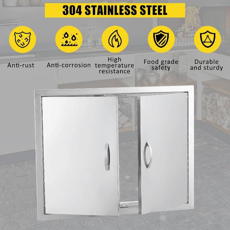 42" x 21" BBQ Access Double Door Outdoor Kitchen Island Stainless Steel Cabinet