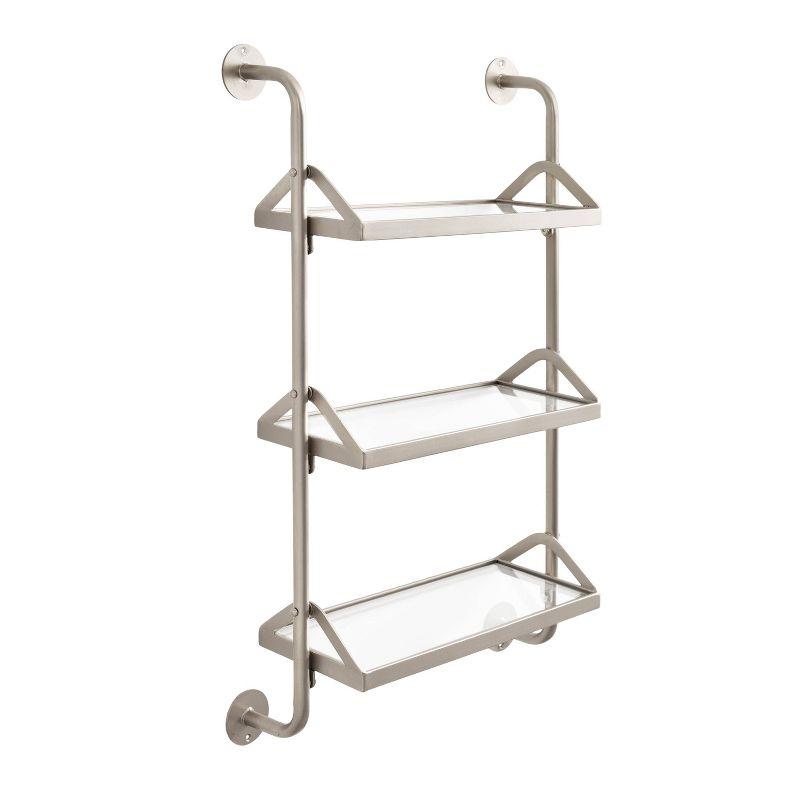 Kate & Laurel All Things Decor 18"x30" Marit Three-Tier Wall Shelf Silver
