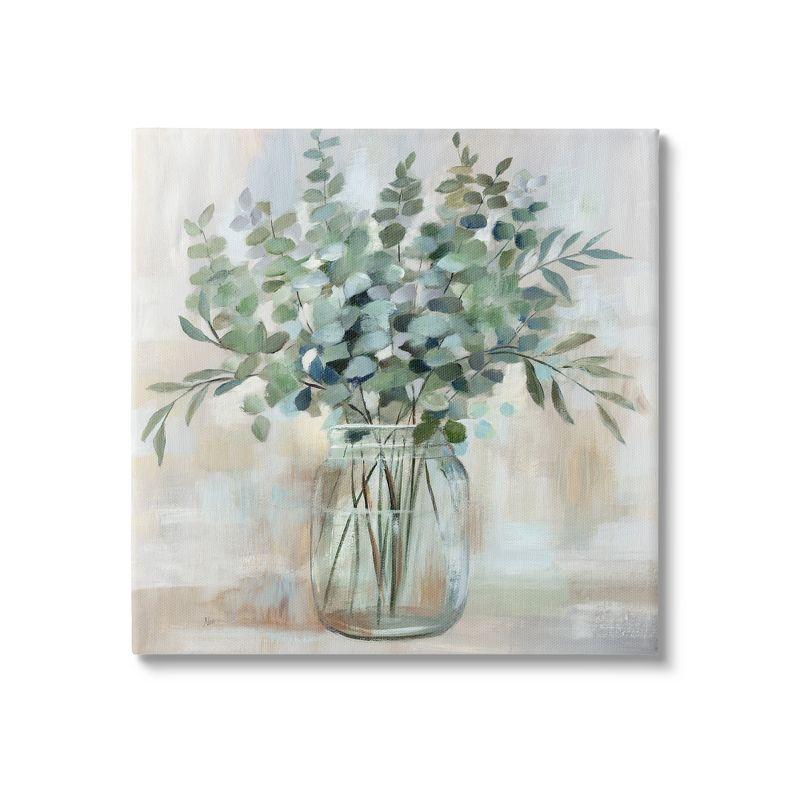 " Soothing Eucalyptus Flower Herb Arrangement Rustic Jar " by Nan Painting Print