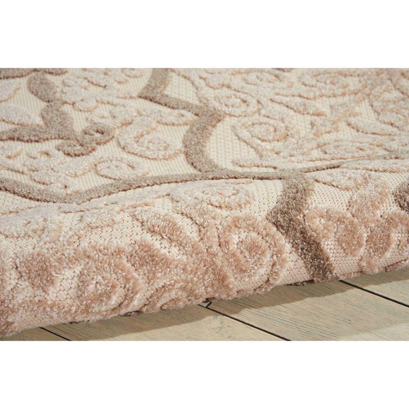 Nourison Aloha Moroccan Trellis Flatweave High-Low Indoor Outdoor Area Rug Cream 5'3" x 7'5"