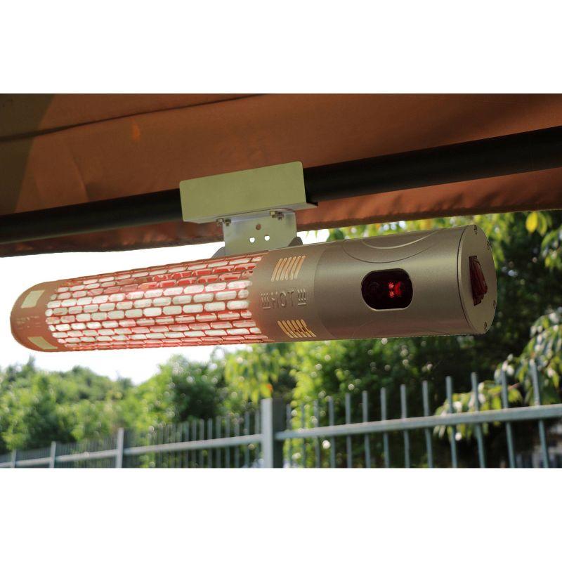 Infrared Electric Wall Mounted Outdoor Heater - Silver - Westinghouse: Remote Control, 100 Sq Ft Heat Coverage