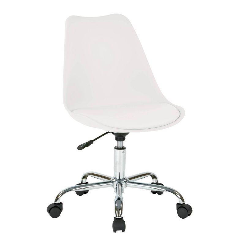Emerson Office Chair: Pneumatic, Armless, Adjustable, Chrome Base - OSP Home Furnishings