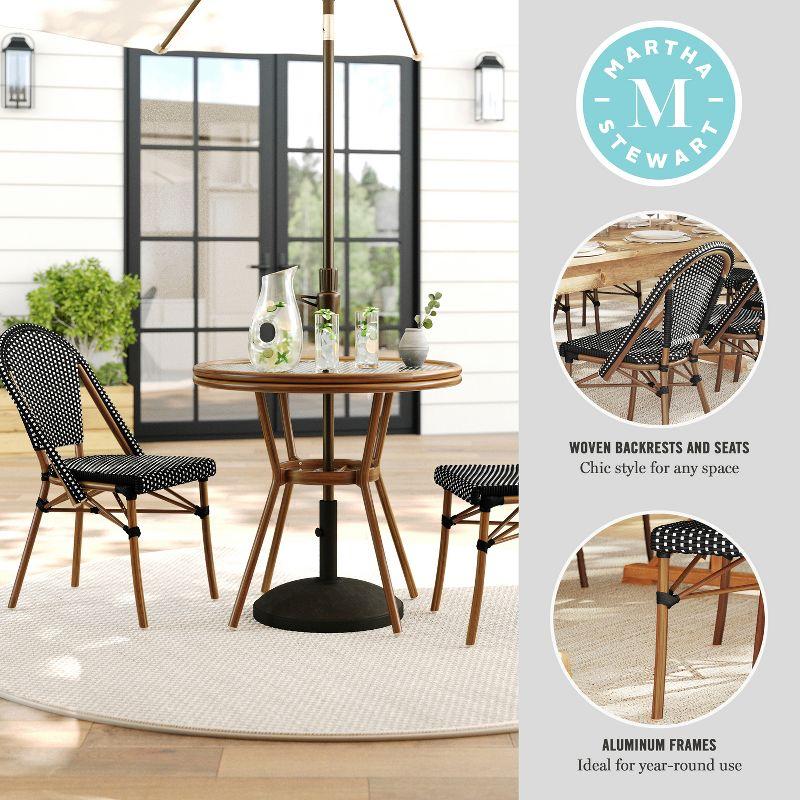 Martha Stewart Martha Stewart Lily Pond All Weather Woven Bistro Table And Chairs Set With Aluminum Frames