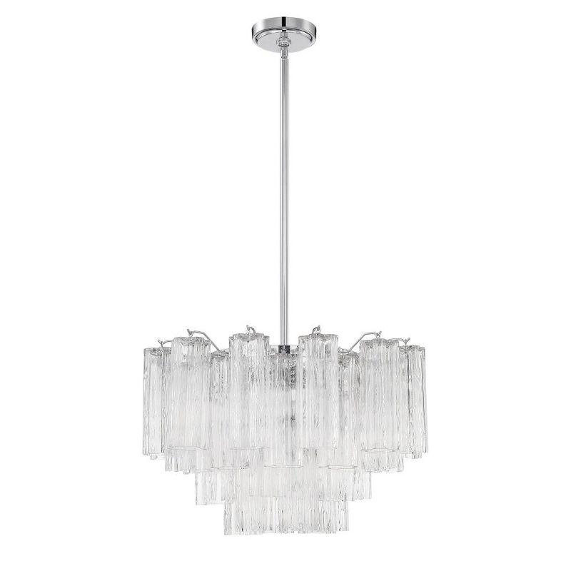 Polished Chrome and Clear Glass 9-Light Chandelier