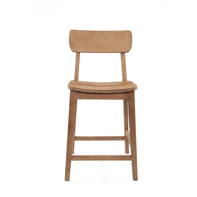 24" Torino Counter Height Barstool Barnwood - Boraam: Solid Wood, Farmhouse Style, Square Seat
