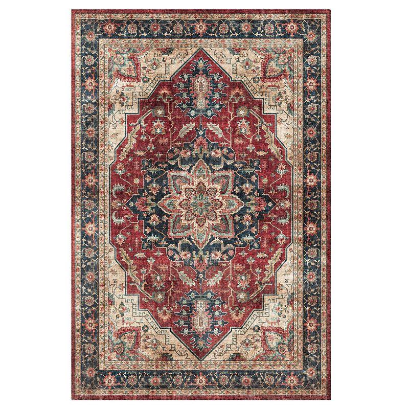 Gertmenian Crystal Print Soha Traditional Moroccan Red Area Rug