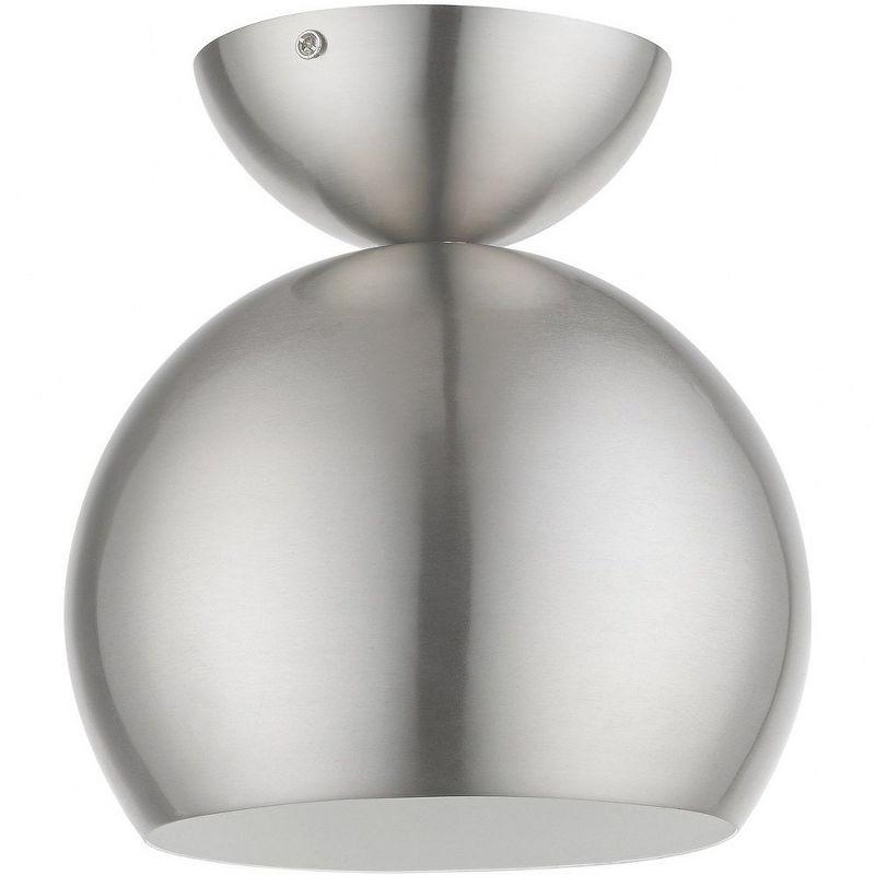 Livex Lighting Stockton 1 - Light Semi-Flush Mount in  Brushed Nickel/Polished Chrome