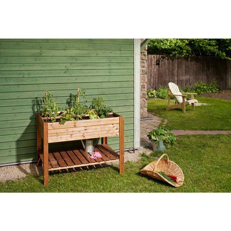 Tierra Garden Rectangular Raised Bed with Shelf