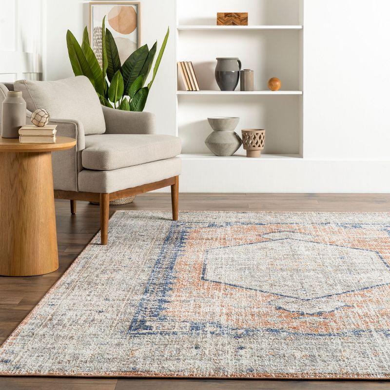 Nuloom Jacquie Medallion 6 Square Indoor Area Rug for Living Room Bedroom Dining Room Kitchen, Peach/Beige