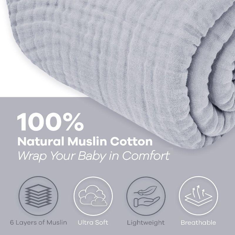 Muslin Cotton Blanket for Adults, Extra Large By Comfy Cubs