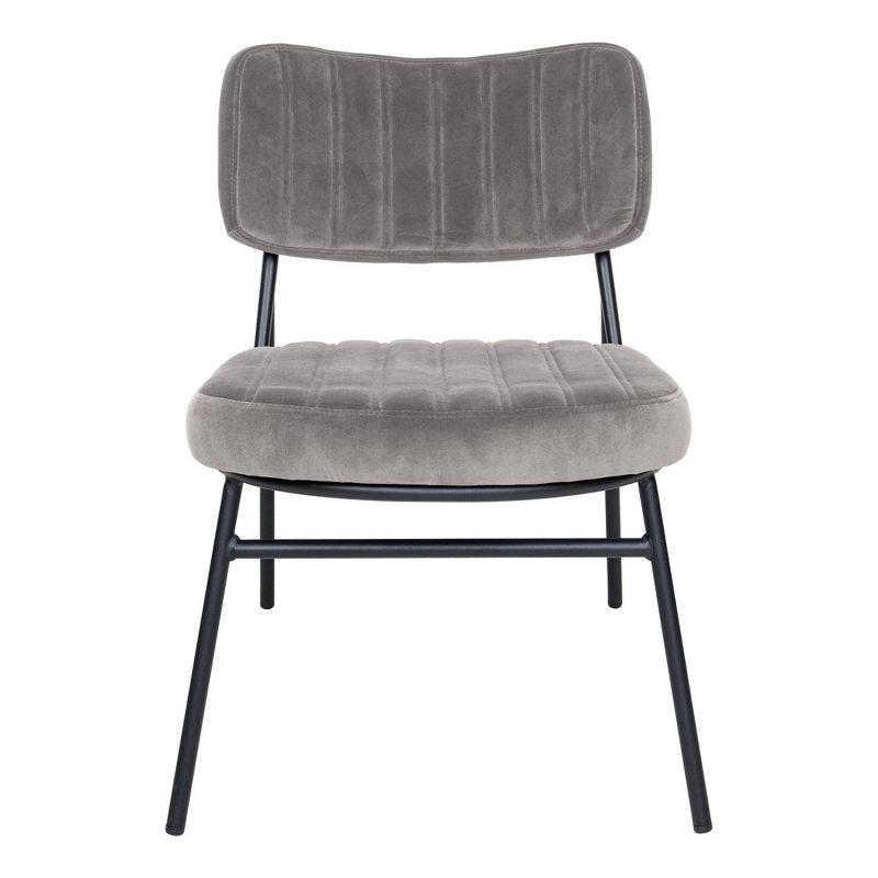 LeisureMod Marilane Velvet Accent Chair with Metal Frame