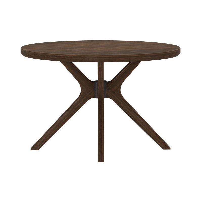 Plank+Beam Verso Round Dining Table, 47" Solid Wood Kitchen & Dining Room Table, Walnut