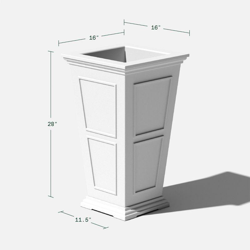 Veradek Brixton Tall 28" Plastic Planter - White