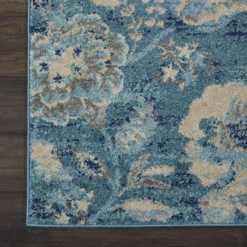 Tranquil TRA02 Ivory/Light Blue Area Rug French Country Eclectic Floral By Nourison