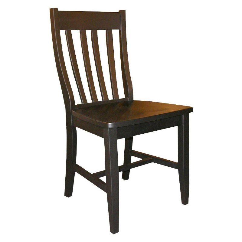 Elegant Black Solid Wood High Slat Side Chair