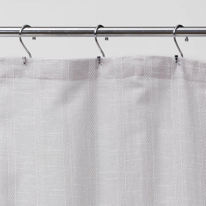 Tonal Striped Shower Curtain Gray - Threshold™