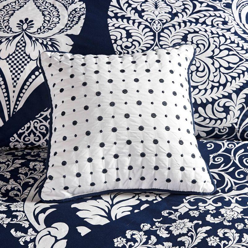 Navy and White Cotton Sateen Full/Queen Duvet Cover Set