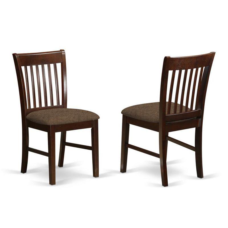 East West Furniture, Norfolk Dining room chair Fabric Seat -Mahogany Finish.