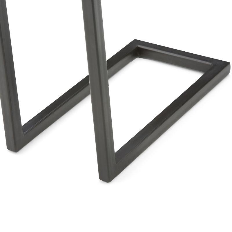 Vynxaria C-Shaped Coffee Tables - Dark Cognac Brown Elegance