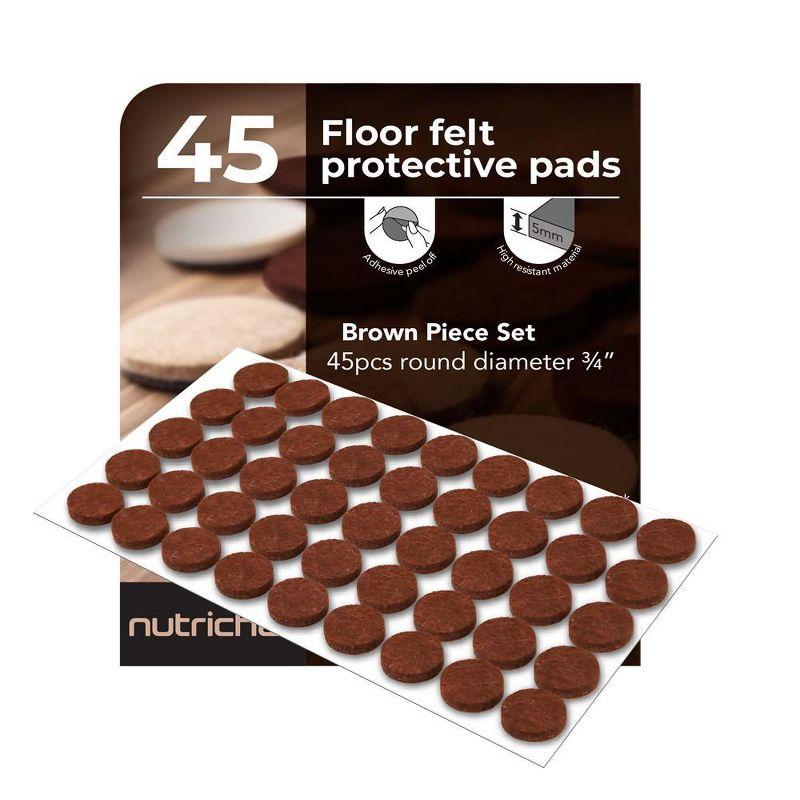 45 Pcs. Felt Furniture Pads - Protect Various Floors Including Hardwood, Laminate, Tile, and Vinyl