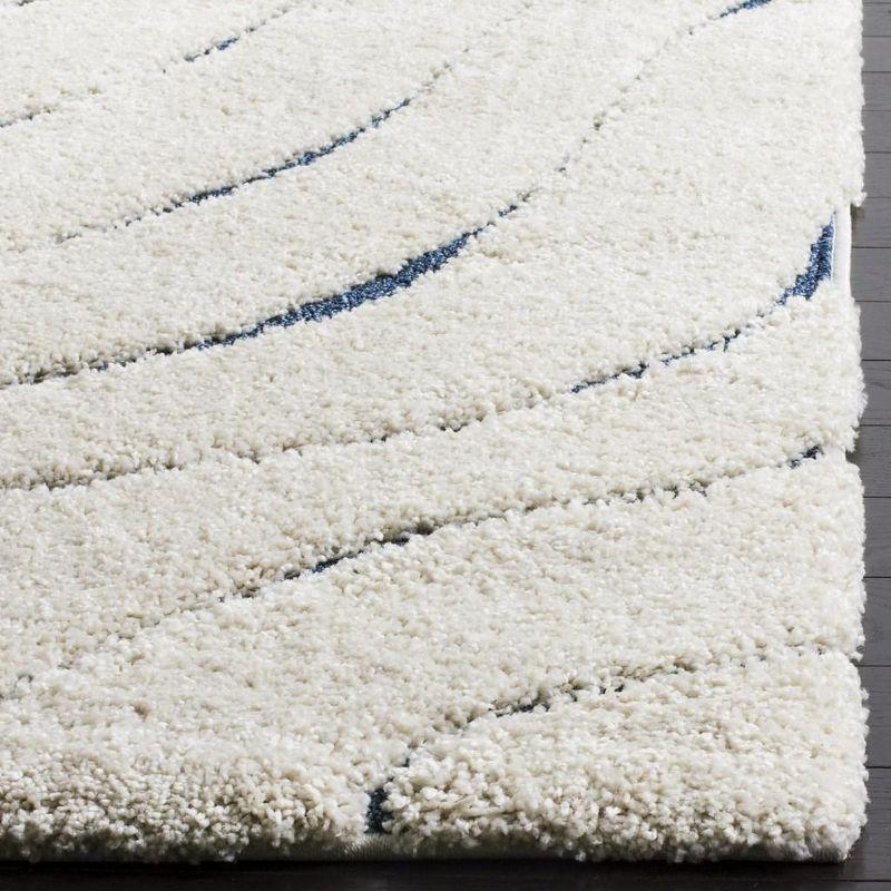 Florida Shag SG472 Power Loomed Indoor Area Rug - Cream/Blue - 8'x10' - Safavieh