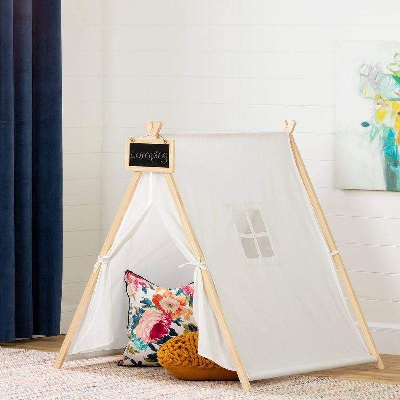 Sweedi Kids' Play Tent with Chalkboard in Organic Cotton and Pine