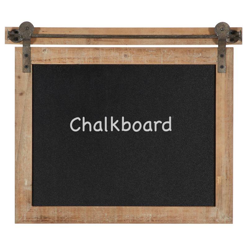 Rustic Brown Wood and Iron 21" Wall Chalkboard Decor