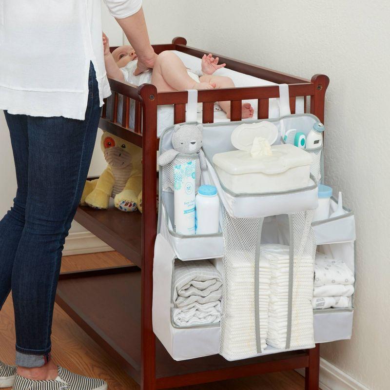 L.A. Baby Diaper Caddy and Nursery Organizer for Baby's Essentials - White